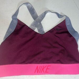 Nike Maroon and Gray Sports Bra